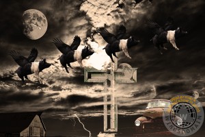 transportation, surreal, surrealism, dadaism, dali, dada, abstract, dream, dreamy, dreams, animal, animals, pig, pigs, flying pig, flying pigs, pig flying, pigs flying, when pigs fly, piglet, piglets, farm animal, farm animals, moon, moons, halloween, airplane, airplanes, barns, lightning, cross, holy cross, religion, religious, sky, skies, cloud, clouds, jalopy, truck, trucks, old truck, old trucks, sepia, sepia photos, black and white, black and white photography, armageddon, apocalypse, end times, americana, nostalgia, wing tong, wingsdomain