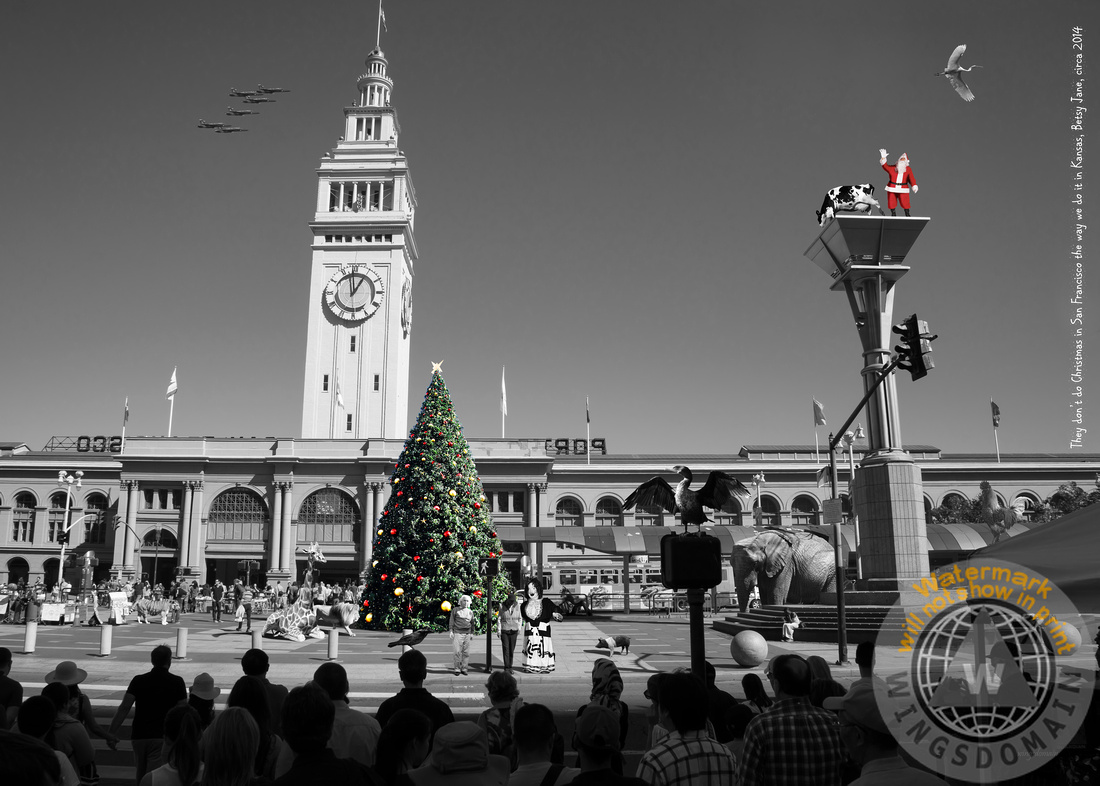sf,san francisco,ca,california,bayarea,bay area,surrealism,surreal,fantasy,science fiction,scifi,sci fi,imaginative,creative,weird,eclectic,santa claus,christmas,xmas,holiday,card,cards,holiday,cheerful,fun,happy,satire,satirical,humor,humorous,carnival,circus,embarcadero,ferry building,laffing sal,einstein,albert einstein,blueangels,blue angels,airplanes,jets,fleet week,animal,cityscape,lion,tiger,giraffe,elephant,gorilla,text,word,words,bw,b+w,b&w,black and white,wing tong,wingsdomain