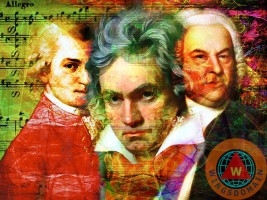 celebrity, celebrities, johann sebastian bach, johann, sebastian, bach, wolfgang amadeus mozart, wolfgang, amadeus, mozart, ludwig van beethoven, ludwig, van, beethoven, violin, viola, harpsichord, organ, piano, german, germany, composer, symphony, symphonies, opera, music, classic music, classical music, musician, musicians, concert, concerts, orchestra, orchestras, color, colorful, bright, fun, kitsch, kitschy, portrait, portraits, genius, old, classic, people, face, faces, history, historical, powerful, wing tong, wingsdomain