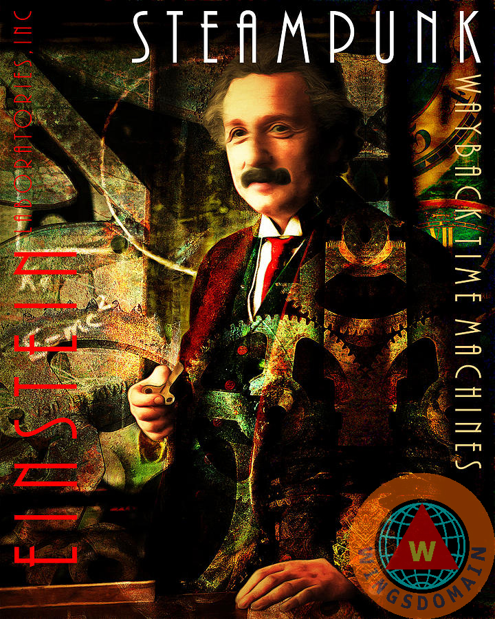 celebrity,celebrities,einstein,albert einstein,steampunk,steam punk,steam,punk,victorian,machine,machines,gear,surreal,surrealism,whimsical,fun,funny,satire,physics,physicist,math,mathematic,formula,equation,science,scientist,scientific,quantum mechanics,theory,theoretical,education,academia,people,famous people,portrait,face,space,relativity,genius,time,energy,college,professor,teacher,nostalgia,nostalgic,kitsch,contemporary,colorful,cheerful,happy,e=mc2,text,word,words,wing tong,wingsdomain