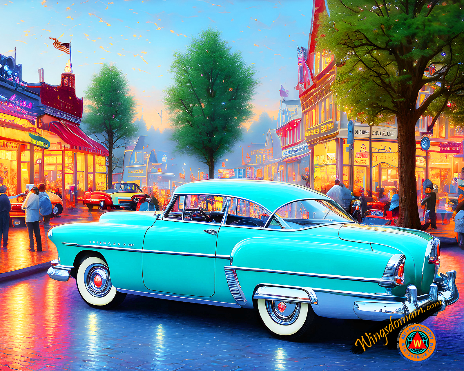 wingsdomain,family,families,national,night,out,main,street,streets,small,city,anytown,any,town,towns,route 66,cityscape,downtown,usa,backroad,backroads,back,road,roads,chevy,chevrolet,belair,bel,air,car,cars,ford,america,americana,nostalgia,nostalgic,shop,store,stores,northampton,nantucket,massachusetts,florida,port,townsend,washington,beacon,new york,pacific,grove,carmel,california,san marcos,texas,ashland,oregon,old,vintage,contemporary,modern,bright,vibrant,colorful,and,the,wing tong