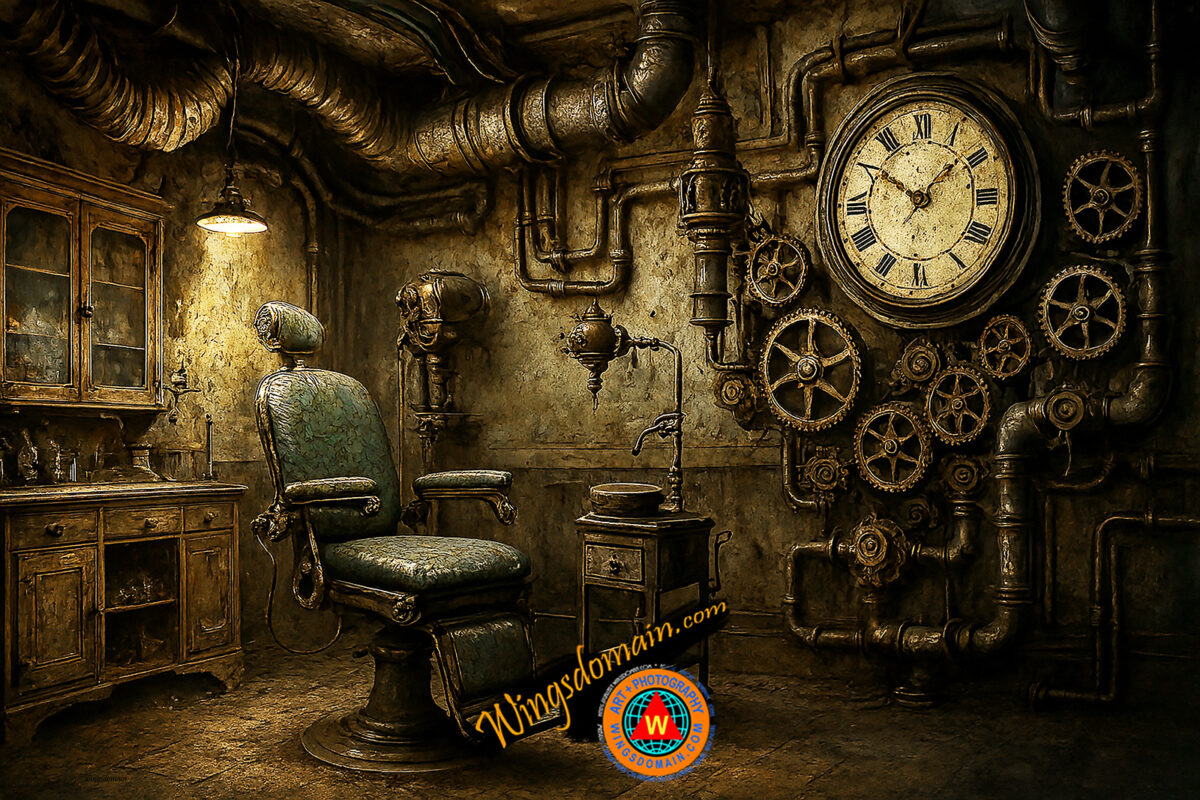 wingsdomain,steampunk,steam punk,steam,punk,power,powered,office,offices,cavity,cavities,extraction,work,job,dentist,doctor,physician,doctors,nurse,health,surgery,tooth,teeth,periodontist,oral,fantasy,occult,time,machine,machines,engine,engines,alternate,universe,history,science,fiction,invention,inventions,gear,gears,creative,creativity,invention,inventions,anachronistic,technologies,technology,brass,satire,satirical,old,vintage,colorful,bright,vibrant,contemporary,modern,and,the,wing tong