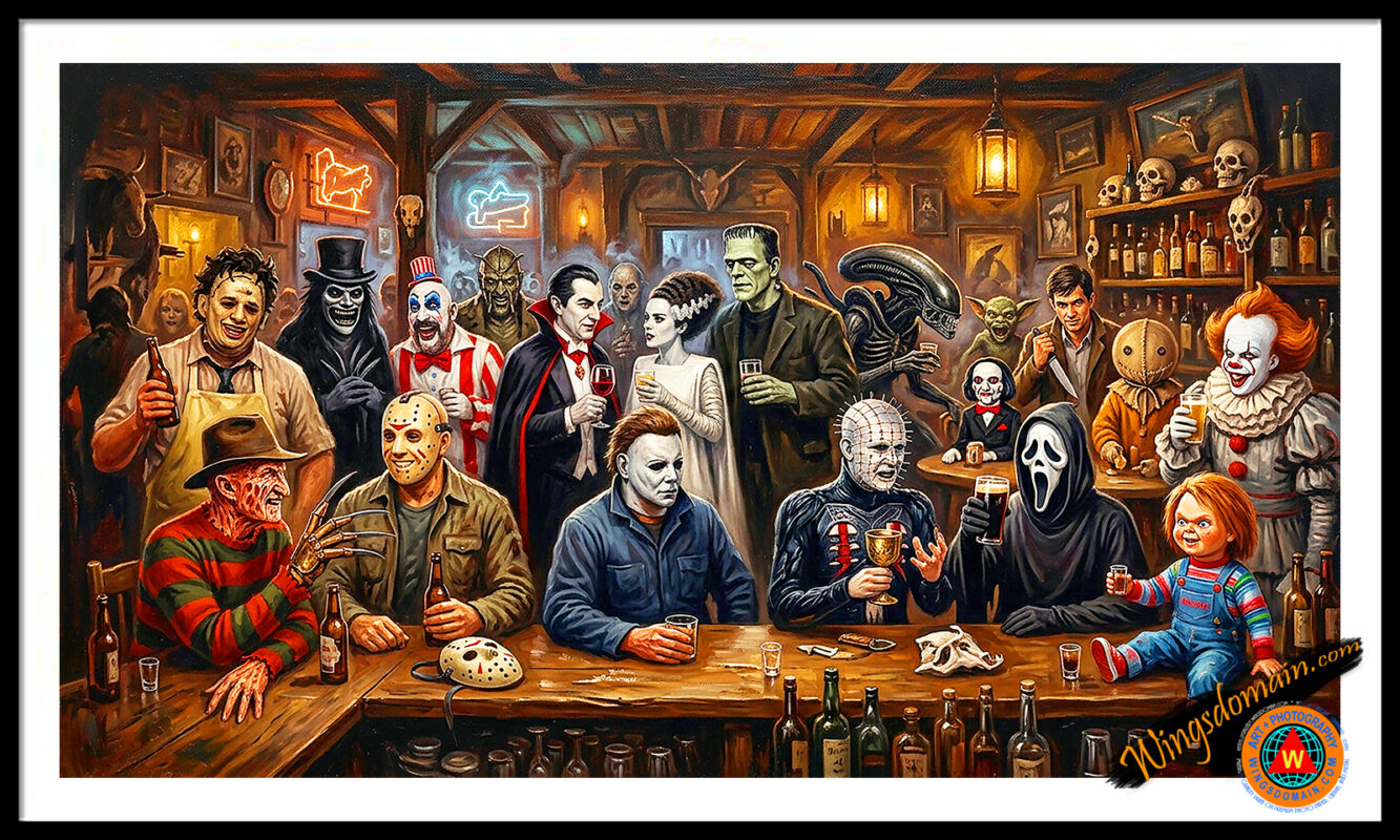 wingsdomain,hollywood,horror,scary,movie,movies,cinema,freddy krueger,a nightmare on elm street,jason voorhees,friday the 13th,michael myers,halloween,pinhead,hellraiser,ghostface,scream,chucky,childs play,leatherface,the texas,chainsaw massacre,pennywise,titular monster,babadook,captain spaulding,house of 1000 corpses,dracula,bride of,frankenstein,zenomorph,alien,billy the puppet,saw,norman bates,psycho,sam,trick or treat,vintage,classic,humor,funny,satire,pop,popular,culture,the,and,wing tong