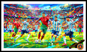 wingsdomain,international,2026,world,cup,fifa,soccer,ball,football,cristiano,ronaldo,portugal,lionel,messi,argentina,rivalry,neo-expressionism,dynamic,action,sport,sports,champs,championship,goat,metlife,stadium,new jersey,new york,san francisco,bay area,san jose,atlanta,boston,dallas,houston,kansas city,los angeles,miami,philadelphia,seattle,uruguay,jules,rimet,icon,icons,iconic,hero,heroes,mancave,fandom,collectible,men,color,colorful,classic,vibrant,contemporary,modern,and,the,wing tong