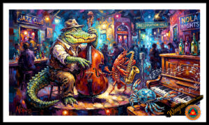 wingsdomain,jazz,age,alligator,crawdad,crawfish,crayfish,blue,crab,lousiana,new orleans,nola,mardi gras,nightclub,night,cotton,club,clubs,entertainer,night,life,nightlife,double,bass,piano,keyboard,sax,saxophonecajun,creole,gumbo,bebop,bop,r&b,rhythm,blues,big,band,bands,music,musical,musician,musicians,trumpet,trombone,drum,cool,hipster,duke,ellington,louis,armstrong,ella,fitzgerald,dizzy,gillespie,count,basie,miles,davis,nostalgic,nostalgia,colorful,contemporary,modern,and,the,wing tong