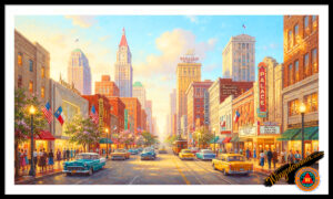 wingsdomain,dallas,texas,main,elm,commerce,street,north,titche,goettinger,sanger,brothers,neiman,marcus,magnolia,petroleum,building,hotel,pegasus,downtown,urban,cityscape,palace,theater,shopping,department,store,lone,star,state,americana,nostalgia,nostalgic,ideal,idyllic,tranquil,dream,dreamy,picturesque,life,living,calm,peaceful,quiet,fantasy,story,book,storybook,folklore,enchanting,enchanted,thomas,kinkade,kincade,kincaid,vintage,bright,colorful,vibrant,contemporary,modern,and,the,wing tong