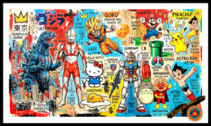 wingsdomain,shuka,japan,japanese,asian,dragonball,goku,ultraman,ultra,man,godzilla,pikachu,super,mario,gundam,gudeyama,hello,kitty,ultraman,akira,totoro,anpanman,kaman,rider,astro,boy,anime,culture,manga,kaiju,fantasy,superhero,nintendo,cosplay,akihabara,j-pop,cute,kawaii,harajuku,subculture,nostalgia,nostalgic,vintage,classic,collectible,jean,michel,basquiat,neo-expressionism,brutalism,graffiti,samo,manhattan,pop,popular,culture,cult,bright,colorful,vibrant,modern,contemporary,and,the,wing tong