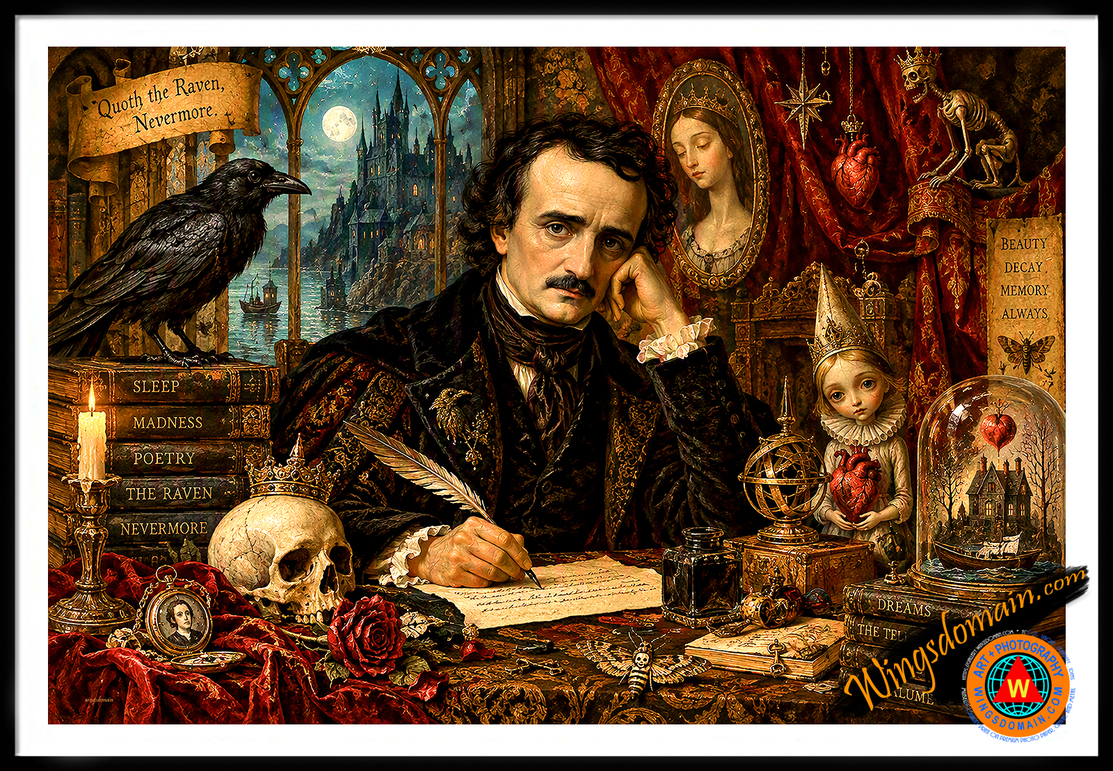 wingsdomain,edgar,allan,poe,quoth,raven,nevermore,lenore,poetry,mortality,macabre,existentialism,eerie,ominous,omen,cemetery,muse,death,victorian,era,dark,goth,gothic,mistique,mysterious,scary,spooky,haunted,storyteller,imagination,19th,century,classic,american,literature,poetry,fairy,tale,allegory,fantasy,fairytale,story,book,storybook,enchantment,enchanting,enchanted,magical,folk,folklore,surreal,surrealism,nostalgic,nostalgia,whimsical,contemporary,pop,popluar,culture,bright,and,the,wing tong