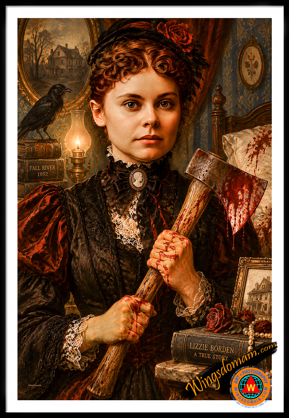 wingsdomain,lizzie bordon,lizzie,bordon,lizzy bordon,lizzy,lizzie borden,lizzy borden,borden,victorian,era,period,celebrity,people,face,faces,portrait,portraits,halloween,surreal,surrealism,dream,dreams,morbid,death,dark,horror,scary,fantasy,haunted,ghost,humor,humour,kitsch,eclectic,satire,satirical,murder,murderer,killer,killers,blood,bloody,gruesome,1900,19th century,crazy,crazy people,strange,psycho,psychotic,bright,vibrant,colorful,colorized,modern,contemporary,traditional,the,and,wing tong