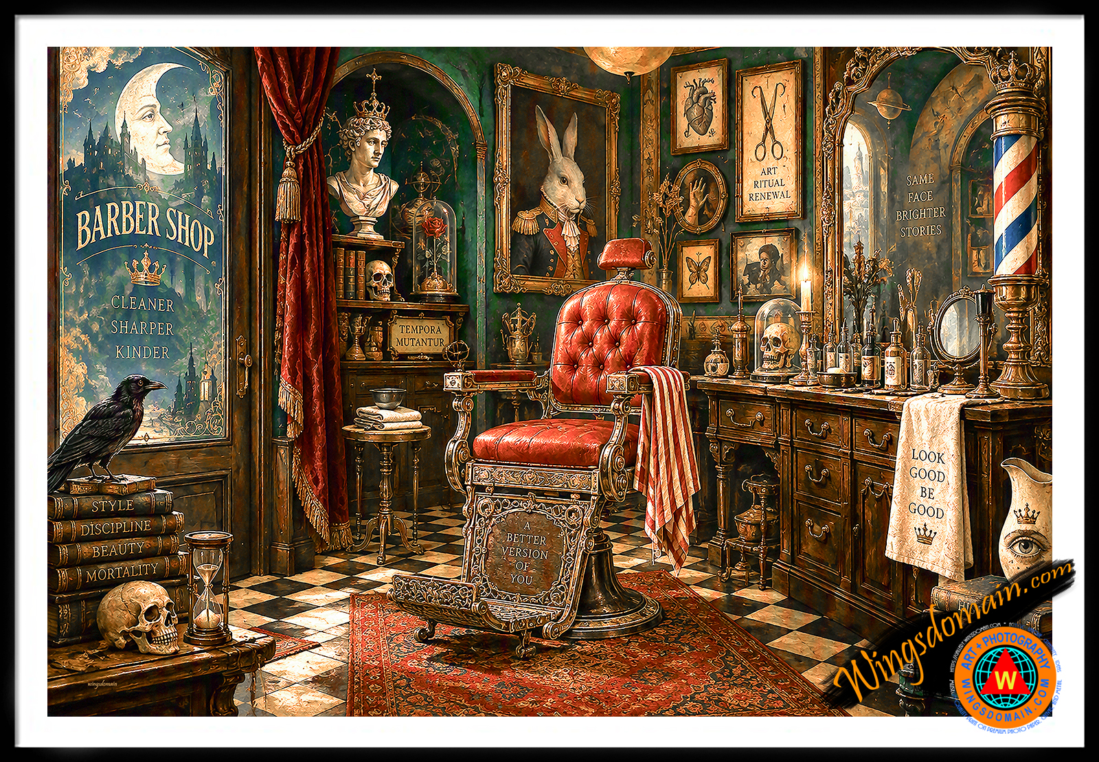 wingsdomain,19th,nineteenth,century,victorian,era,emporium,barber,shop,beauty,salon,store,hygiene,haircut,shave,shaving,cream,razor,blade,quartet,reclining,chair,pole,light,lamp,masculine,bay,rum,lavender,soap,taxidermy,antique,americana,eclectic,rabbit,oddities,curiosities,imagination,strange,bizarre,romanticism,romantic,golden,age,dream,dark,gothic,medieval,fantasy,magical,mystique,surreal,surrealism,nostalgic,nostalgia,whimsical,vintage,contemporary,pop,popluar,culture,cult,and,the,wing tong