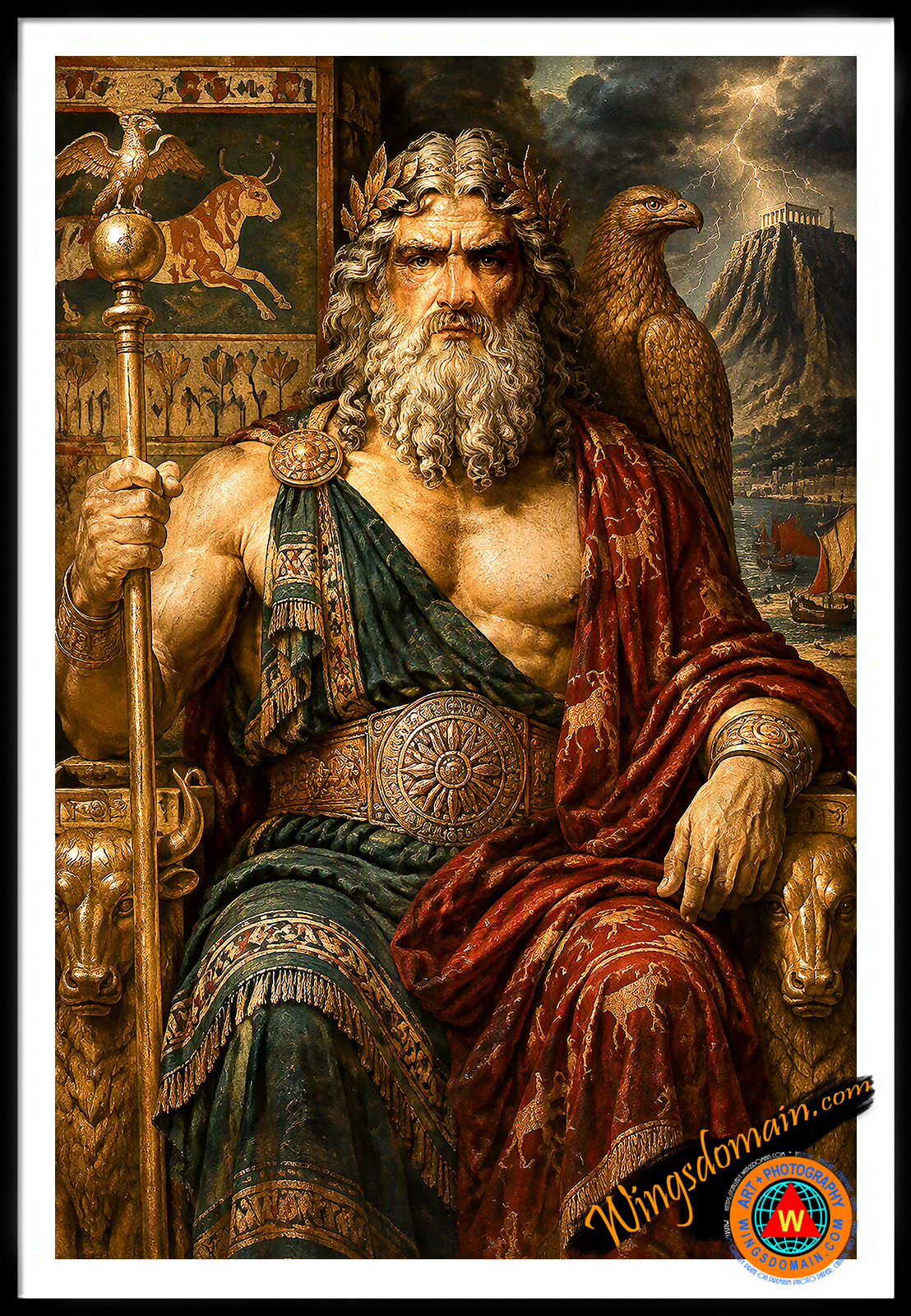 wingsdomain,zeus,god,supreme,king,ruler,of,cosmos,sky,classical,greek,greece,pantheon,myth,mythology,lightning,thunder,law,order,justice,sovereign,xenia,decade,long,war,titanomachy,cronus,universe,poseidon,hades,celestrial,realm,realms,mount,olympus,throne,power,regal,eagle,scepter,thunderbolt,deity,bull,gold,perseus,hercules,nature,government,politics,bull,europa,taurus,symbolism,heavens,religion,religious,divine,divinity,spirit,spiritual,renaissance,medieval,gothic,classical,and,the,wing tong