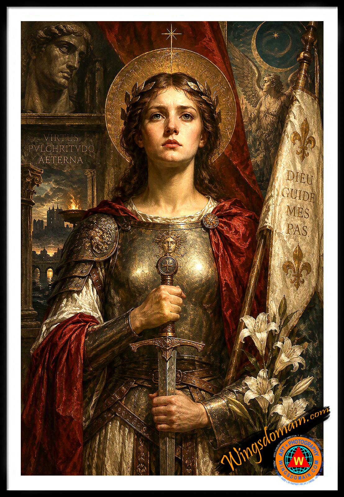 wingsdomain,st,saint,joan,of,arc,french,france,peasant,military,leader,hundred,year,years,war,rouen,heresy,witchcraft,maid,maiden,new orleans,martyr,martyrdom,courage,fighter,warrior,messiah,eucharist,symbolism,gospel,liturgy,miracle,love,jesus,christ,god,heaven,religion,religious,christian,christianity,catholic,catholicism,bible,church,martyr,martyrdom,divine,divinity,spirit,spiritual,devotion,virtue,compassion,theology,halo,faith,belief,renaissance,medieval,gothic,classical,and,the,wing tong
